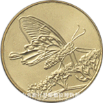 花卉蝴蝶系列硬幣背面